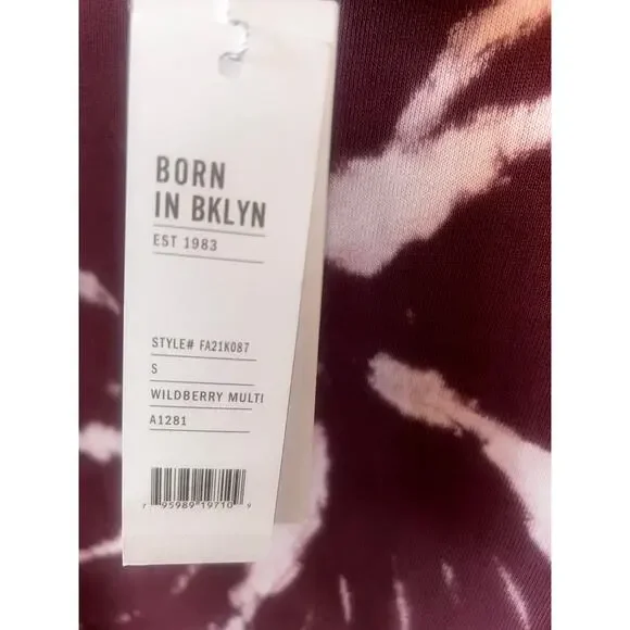 100% Cotton Wildberry Tie-dyed Cropped Cowl Neck Sweatshirt - Picture 4 of 9